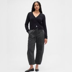 Gap Leopard Print BoHo Mid-Rise Pull-On barrel Denim Jeans NWT Small